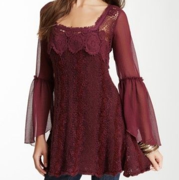 Free People Tops - Free People Aurora Crochet Tunic